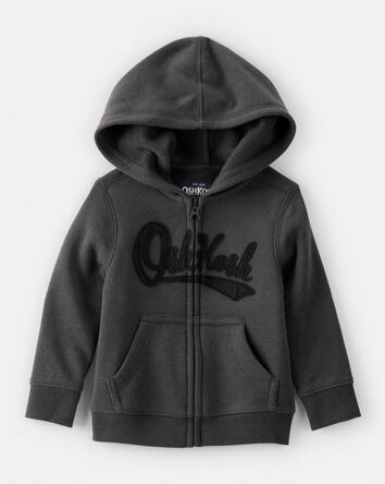 Toddler Boy OshKosh Logo Fleece Zip Jacket - Black, 