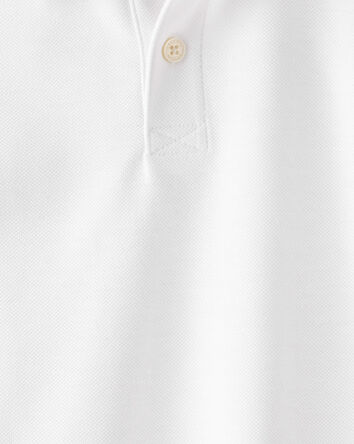 Boys Pique Uniform Polo Shirt - White, 