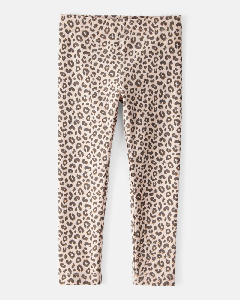 Toddler Girl 2-Piece Leopard Print Top & Stretch Leggings Set - Brown, image 4 of 8 slides