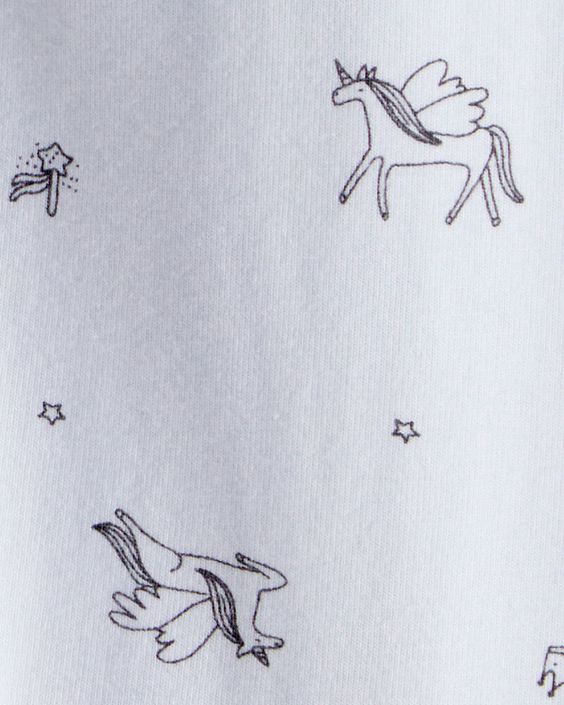 Baby Girl 2-Piece Unicorn Top & Printed Leggings Set - Blue, image 4 of 6 slides