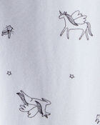 Baby Girl 2-Piece Unicorn Top & Printed Leggings Set - Blue, image 4 of 6 slides