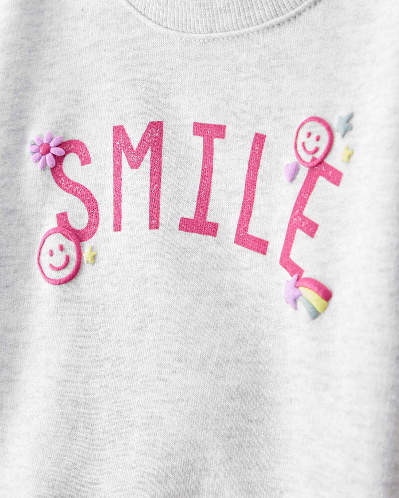 Baby Girl Smile Long-Sleeve Top & Tulle Skort Set - Grey/Pink, image 2 of 6 slides