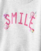 Baby Girl Smile Long-Sleeve Top & Tulle Skort Set - Grey/Pink, image 2 of 6 slides