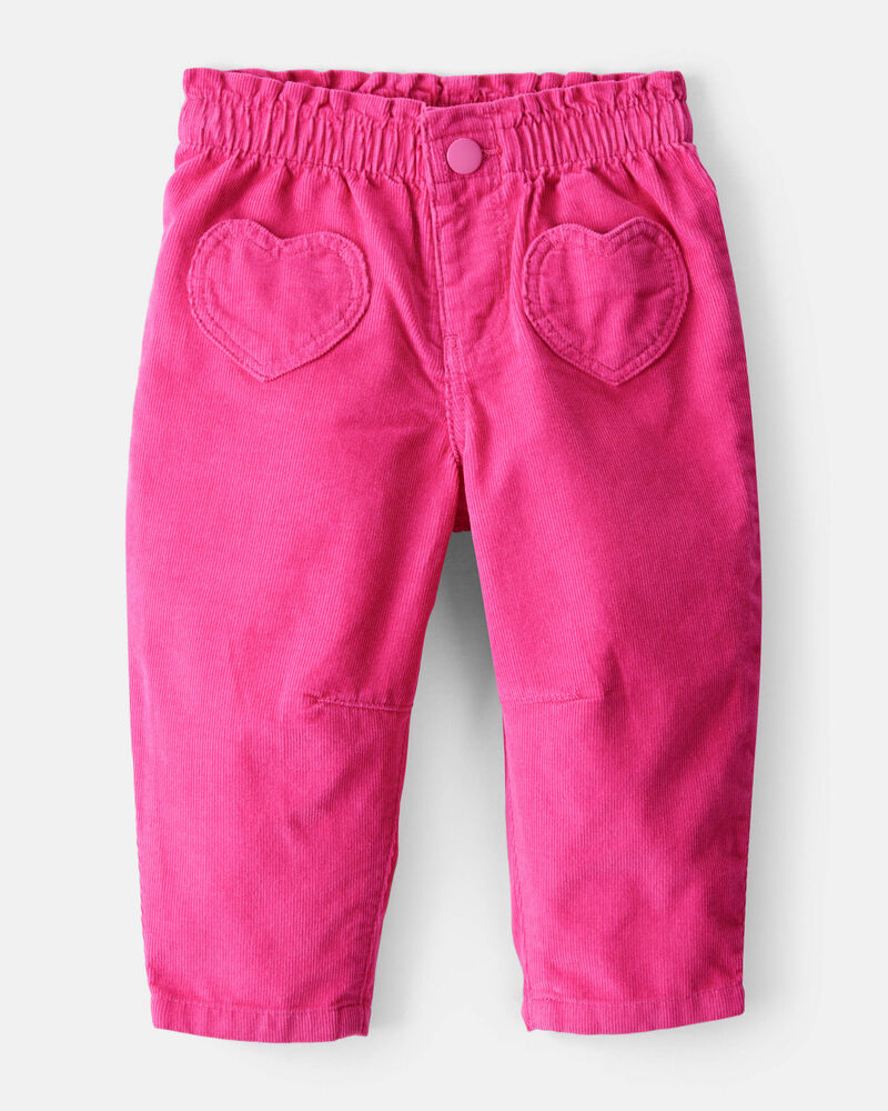 Baby Girl Heart Pocket Barrel Pants - Pink, image 1 of 4 slides