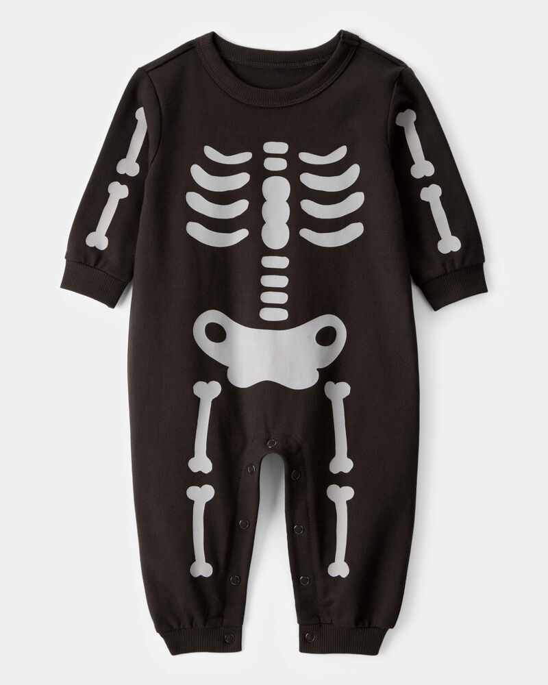 Baby Skeleton Long-Sleeve Jumpsuit - Black, image 1 of 3 slides