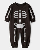Baby Skeleton Long-Sleeve Jumpsuit - Black, image 1 of 3 slides