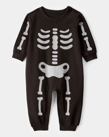 Baby Skeleton Long-Sleeve Jumpsuit - Black, 