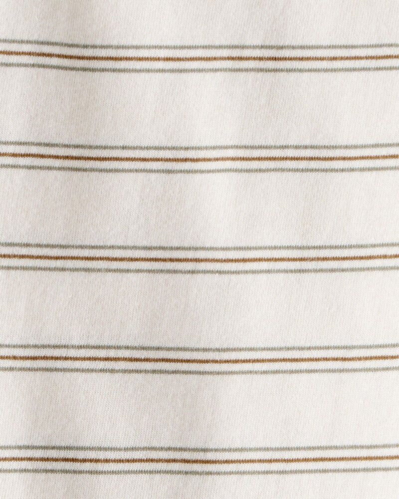 Toddler Boy Striped Short-Sleeve Pocket Tee - Tan, image 2 of 3 slides