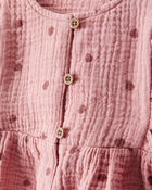 Baby Girl 2-Piece Acorn Print Short-Sleeve Dress Set - Pink, image 5 of 6 slides