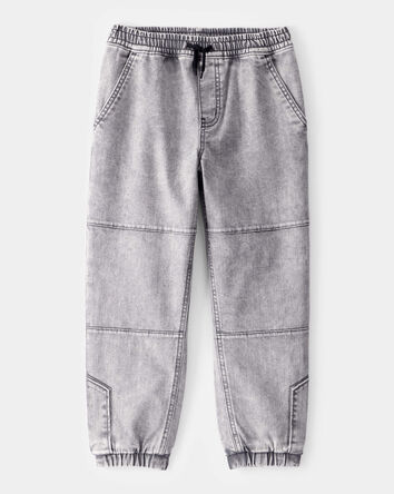 Boys Tapered Iconic Denim Drawstring Joggers -  Volcano Wash, 