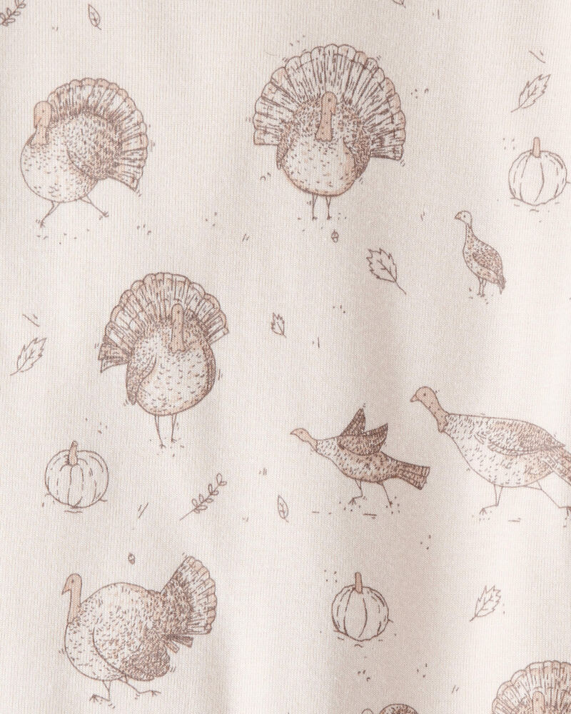 Toddler Organic Cotton Pajamas in Turkey Trot Print, image 3 of 4 slides