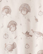 Toddler Organic Cotton Pajamas in Turkey Trot Print, image 3 of 4 slides