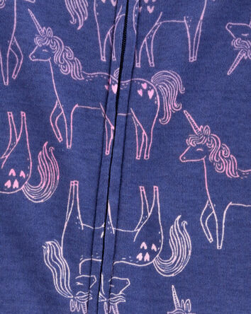 Toddler 1-Piece Unicorn 100% Snug Fit Cotton Footless Pajamas, 