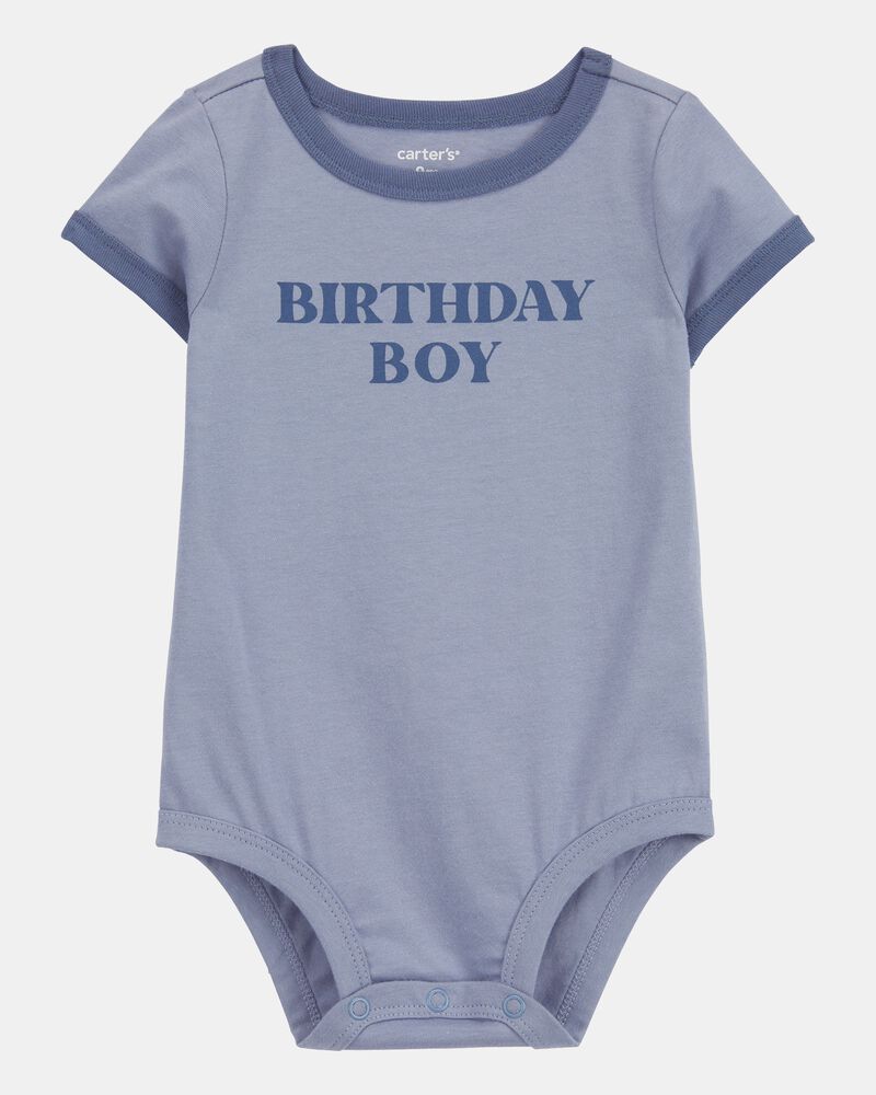 Baby 2-Piece Birthday Boy Bodysuit & Short Set - Blue, image 2 of 6 slides