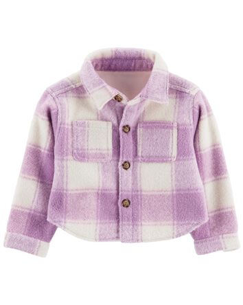 Baby Plaid Fleece-Lined Shacket, 