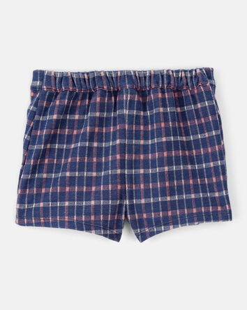 Toddler Girl Plaid Print Knit Skort - Navy/Blue, 