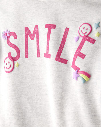 Toddler Girl Smile Long-Sleeve Top & Tulle Skort Set - Grey/Pink, 