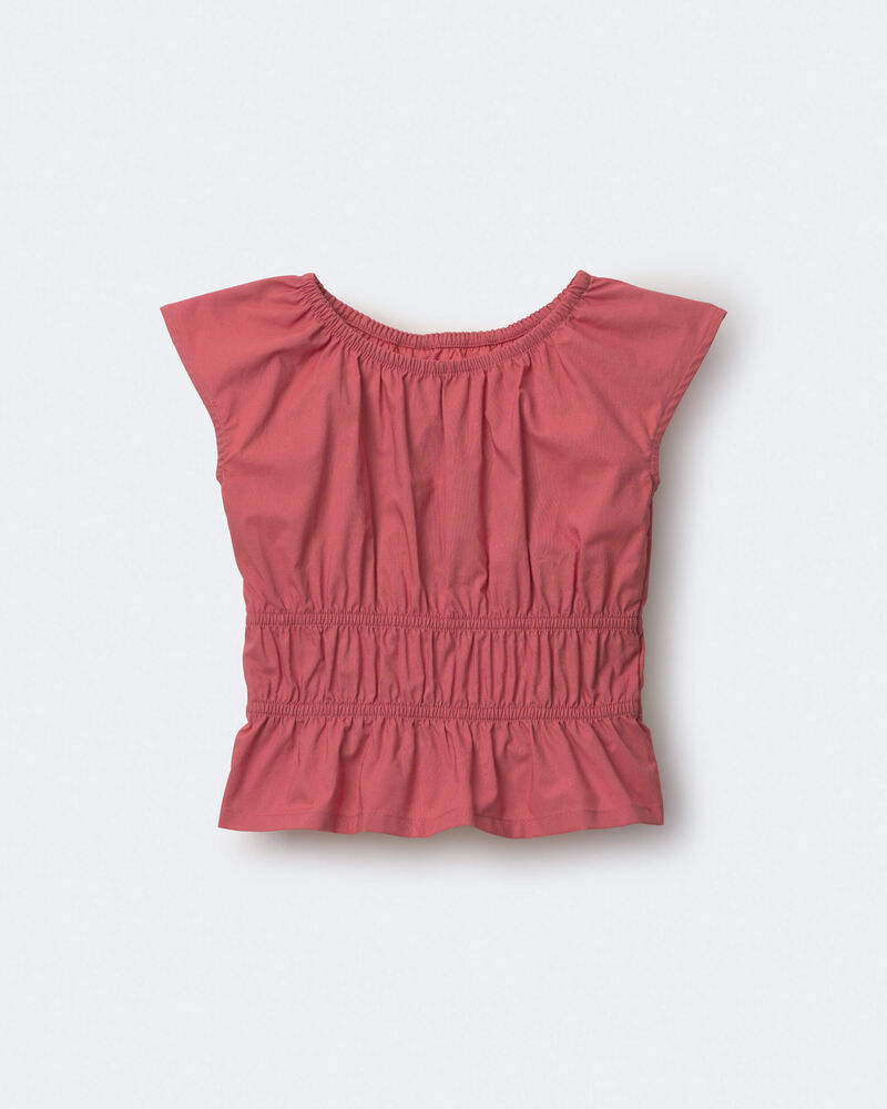 Toddler Girl Elastic Waist Peplum Top - Rose, image 2 of 6 slides