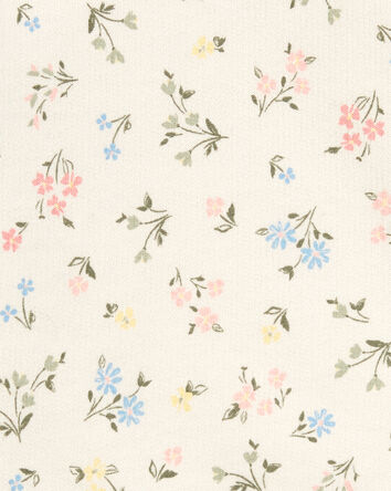 Baby Girl Floral French Terry Pullover - Ivory, 