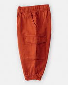 Baby Boy  Cotton Twill Pull-On Cargo Joggers - Orange, image 3 of 5 slides