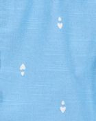 Toddler Heart Drop Print Drawstring Shorts - Blue, image 6 of 7 slides