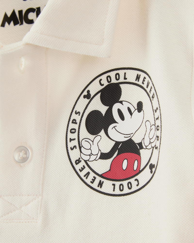 Baby 2-Piece Mickey Mouse Polo Shirt & Short Set - Red/Heather, image 2 of 3 slides