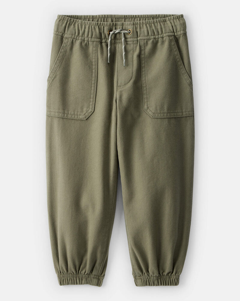Toddler Boy  Herringbone Woven Pull-On Jogger - Green, image 1 of 6 slides