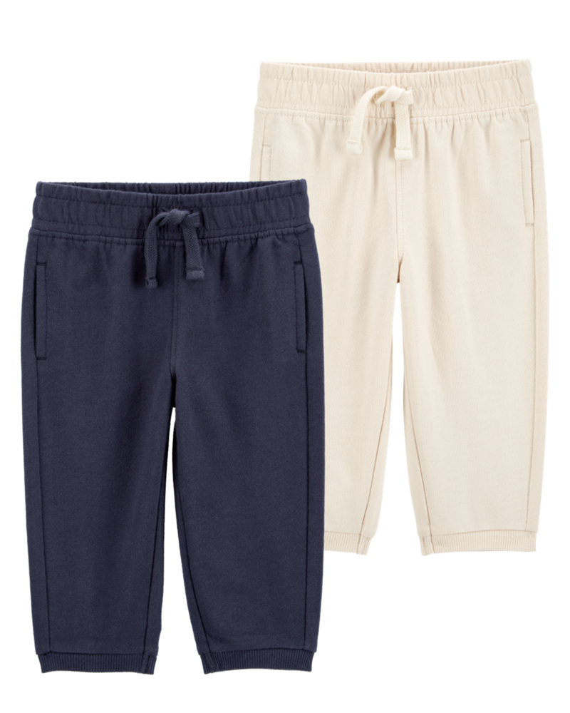 Baby 2-Pack French Terry Joggers, image 1 of 9 slides