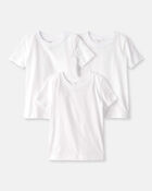 Boys 3-Pack Short-Sleeve Undershirts - White, image 1 of 2 slides