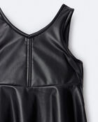 Toddler Girl Faux Leather Sleeveless Dress - Black, image 6 of 6 slides