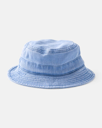 Baby Girl Chambray Bucket Hat - Blue, 