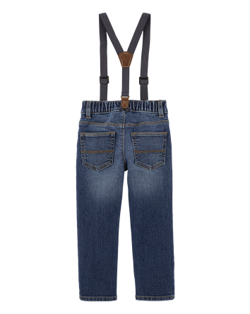 Toddler Boy Stretch Denim Suspenders, 