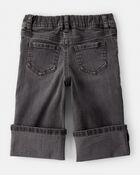 Baby Girl Denim Wide-Leg Cuff Jeans - Grey, image 2 of 4 slides