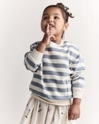 Toddler 'Hey!' Striped Otter Sweatshirt&trade; with Pockets - Blue/Cream, image 5 of 7 slides