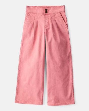 Kid Twill Wide Leg Pants - Pink, 