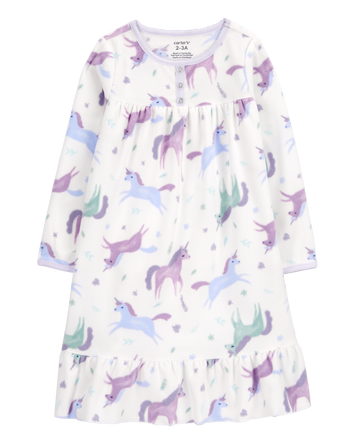 Kid Unicorn Fleece Nightgown, 