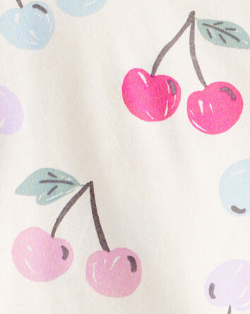 Toddler Girl Cherry Print Short-Sleeve Peplum Top - White, 