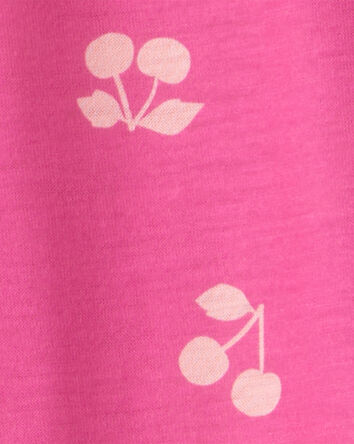 Girls Cherry Print Long-Sleeve Loose Fit Night Gowns - Pink, 