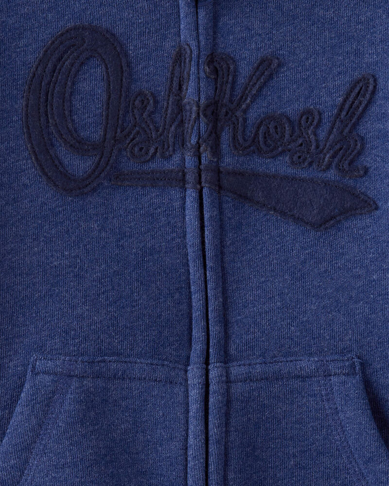Toddler Boy Fleece Hooded Zip-Up Jacket - Navy, image 3 of 4 slides