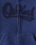 Toddler Boy Fleece Hooded Zip-Up Jacket - Navy, image 3 of 4 slides