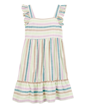 Kid Striped Flutter Sleeve Dress, 
