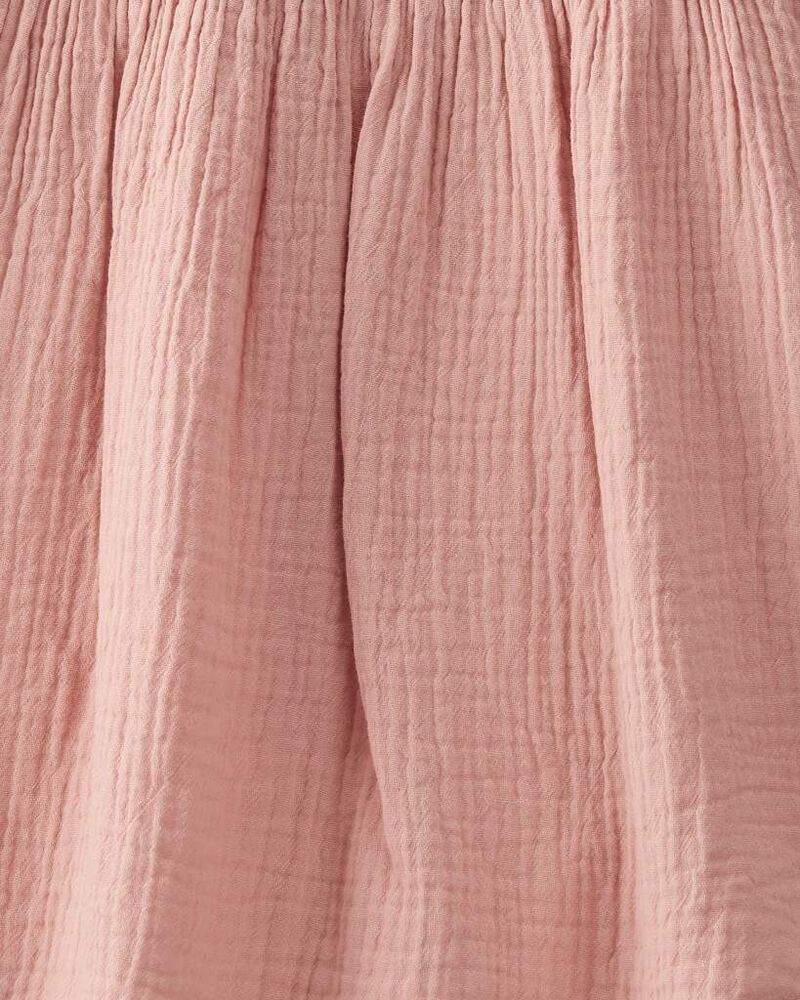 Toddler Organic Cotton Gauze Dress in Pink, image 4 of 5 slides