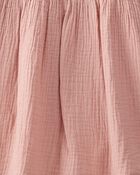 Toddler Organic Cotton Gauze Dress in Pink, image 4 of 5 slides