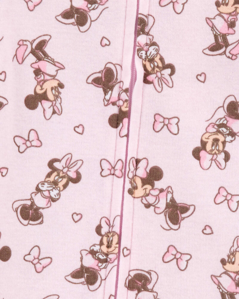 Baby Disney&copy; Minnie Mouse Snug Fit Cotton Footie 1-Piece Pajamas - Pink, image 2 of 3 slides