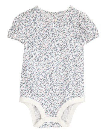 Baby Floral Short-Sleeve Bodysuit, 