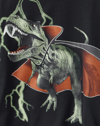 Kid Vampire Dinosaur Long-Sleeve Graphic Tee - Black, 
