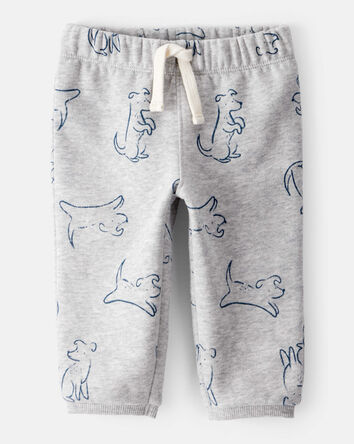 Baby Boy DayDream Fleece Dog Knit Pull-On Pants - Grey, 