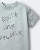 Toddler 'Salty Sun Socials' Premium Relaxed Graphic Tee - Light Blue, image 5 of 6 slides