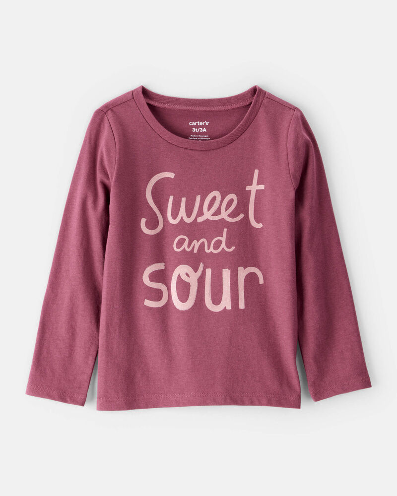 Toddler Girl Sweet & Sour Long-Sleeve Graphic Tee - Red, image 1 of 3 slides