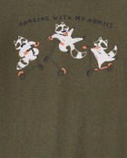 Toddler Boy Raccoon Long-Sleeve Graphic Tee - Green, image 2 of 3 slides